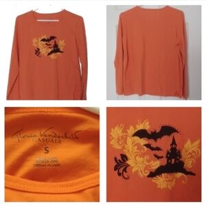 -- Orange Halloween Shirt With Long Sleeves